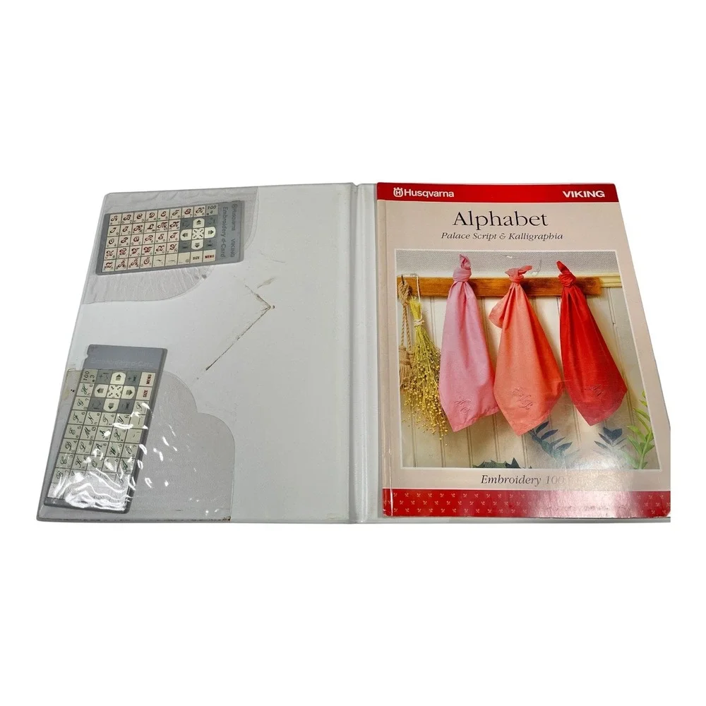 Husqvarna Viking Palace Script Kalligraphia Alphabet Embroidery d-Card 100:3,4